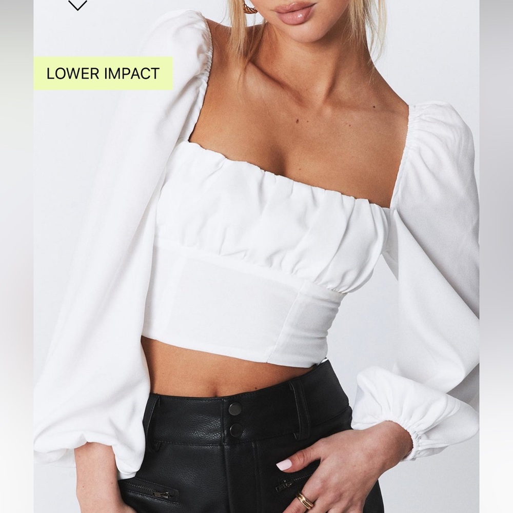 White crop blouse